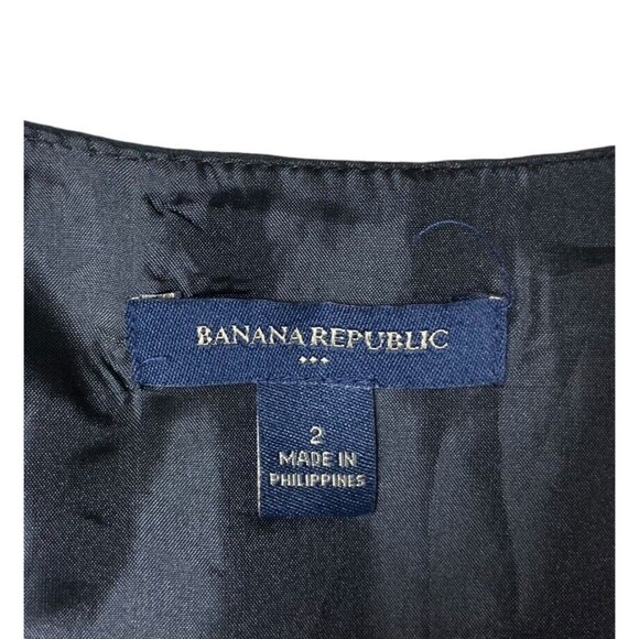 Banana Republic Wrap Style Dress Women's Sz 2 Black Polyester Cap Flutter Sleeve - Picture 12 of 13